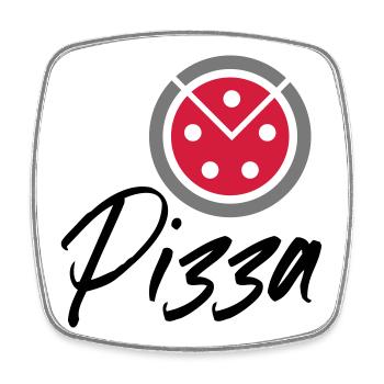 Pizza - Viereckiger Kühlschrankmagnet - Weiß - Vorne