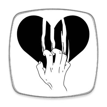 Broken Heart Torn Love - Square fridge magnet - white - Front