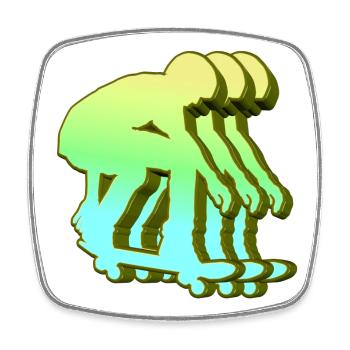 Skateboarder 3D - Square fridge magnet - white - Front