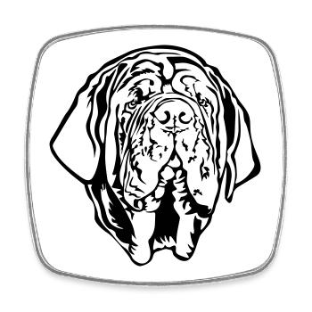 Mastino Napoletano Tête - Magnet carré - blanc - Devant