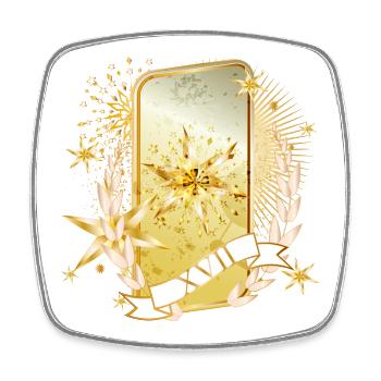 carte de tarot or scintillant avec l’étoile symbole - Magnet carré - blanc - Devant
