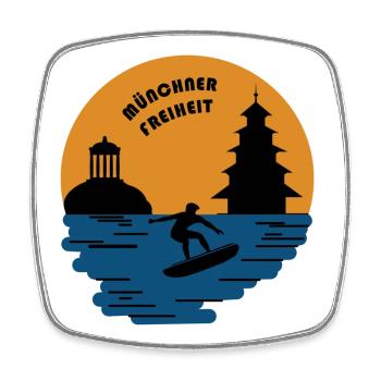 Liberté de Munich dans le jardin anglais - Magnet carré - blanc - Devant