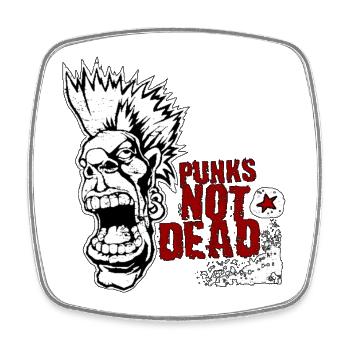 Punks not Dead - Viereckiger Kühlschrankmagnet - Weiß - Vorne