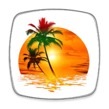 Travel Exotic Palmen Sonne - Viereckiger Kühlschrankmagnet - Weiß - Vorne