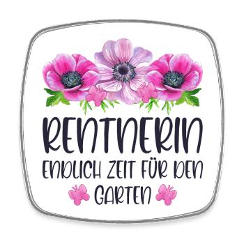 Rentnerin Endlich Zeit für den Garten Rente Blumen - Viereckiger Kühlschrankmagnet - Weiß - Vorne
