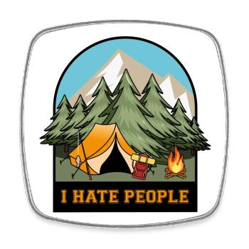 I Hate People - Square fridge magnet - white - Front