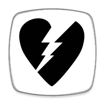 Black Broken Heart - Square fridge magnet - white - Front