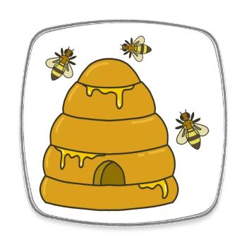 Bienen Bienen Bienen Honig - Viereckiger Kühlschrankmagnet - Weiß - Vorne
