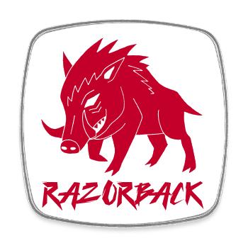 Razorback Red Boar - Square fridge magnet - white - Front