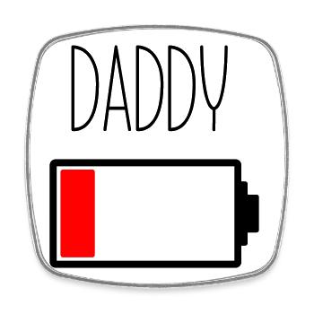 Battery Daddy - Square fridge magnet - white - Front