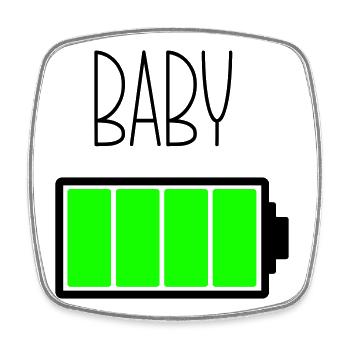 Battery Baby - Square fridge magnet - white - Front