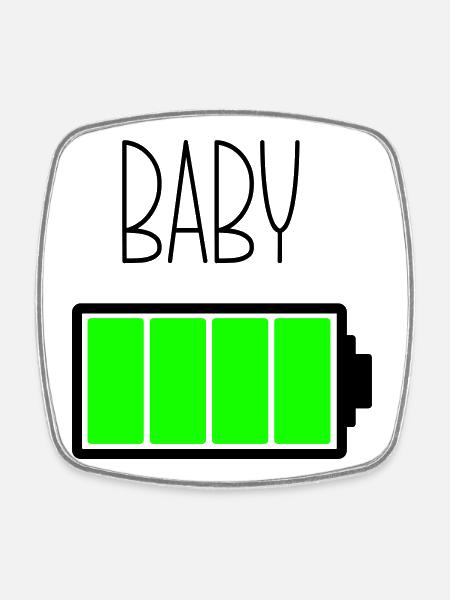 Battery Baby - Square fridge magnet - white