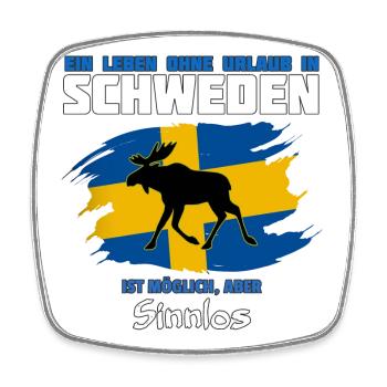 Schweden Meme Design mit Elchsilhouette - Viereckiger Kühlschrankmagnet - Weiß - Vorne