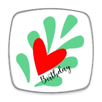 BIRTHDAY. HAPPY BIRTHDAY. HAPPY BIRTHDAY. - Square fridge magnet - white - Front