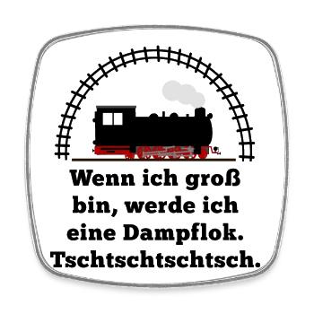 Dampflok Spruch Baby Junge Eltern - Viereckiger Kühlschrankmagnet - Weiß - Vorne