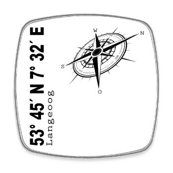 Langeoog - Viereckiger Kühlschrankmagnet - Weiß - Vorne