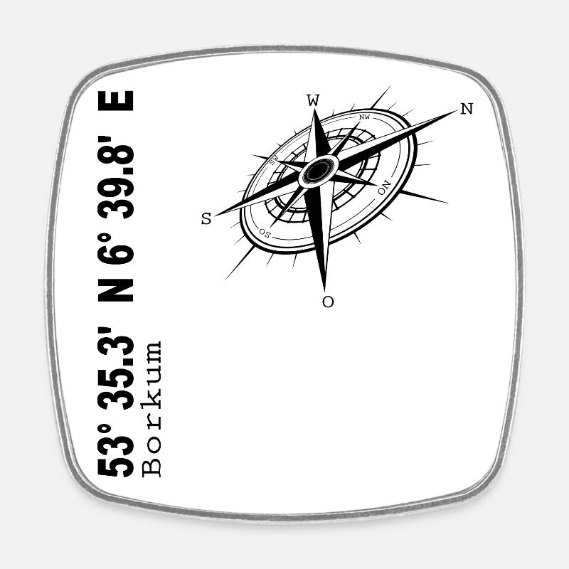 Borkum - Viereckiger Kühlschrankmagnet - Weiß