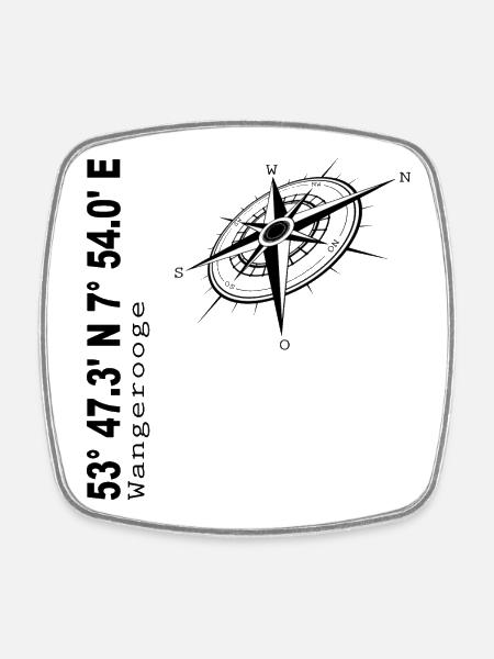Wangerooge - Viereckiger Kühlschrankmagnet - Weiß
