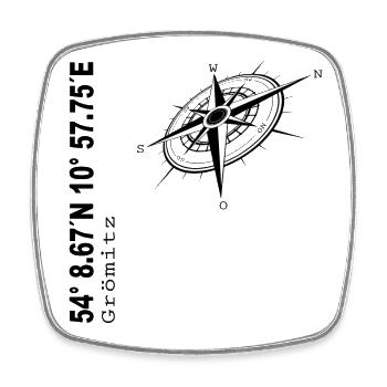Grömitz - Viereckiger Kühlschrankmagnet - Weiß - Vorne