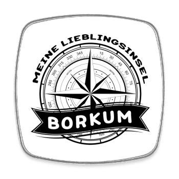 Borkum - Meine Lieblingsinsel - Viereckiger Kühlschrankmagnet - Weiß - Vorne