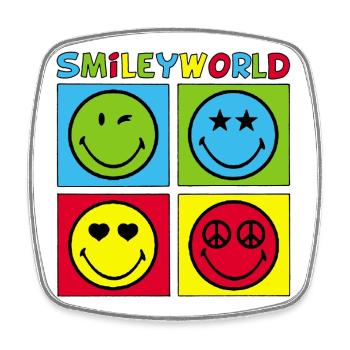 Smileys and four-color - Square fridge magnet - white - Front