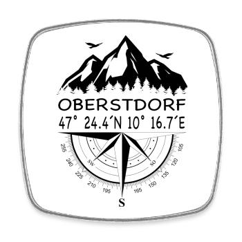 Oberstdorf - Viereckiger Kühlschrankmagnet - Weiß - Vorne
