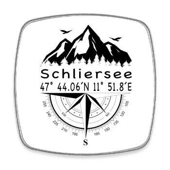 Schliersee - Viereckiger Kühlschrankmagnet - Weiß - Vorne