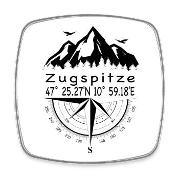 Zugspitze - Viereckiger Kühlschrankmagnet - Weiß - Vorne