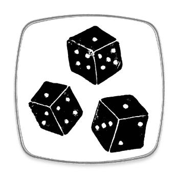Chicago | Chick | Chigg Dice Game - Square fridge magnet - white - Front