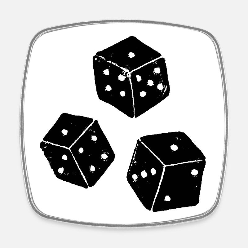 | de Chicago | Jeu de dés Chigg - Magnet carré - blanc