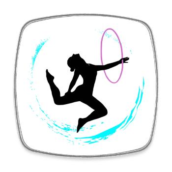 Gymnastique rythmique - Magnet carré - blanc - Devant