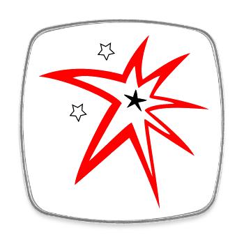 Stars, fireworks, shooting star - Square fridge magnet - white - Front