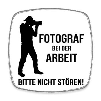 Fotograf bei der Arbeit - Viereckiger Kühlschrankmagnet - Weiß - Vorne