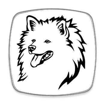 Spitz Kopf - Viereckiger Kühlschrankmagnet - Weiß - Vorne