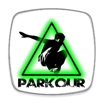 Parkour - Viereckiger Kühlschrankmagnet - Weiß - Vorne