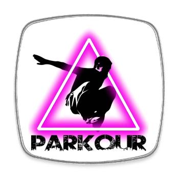 Parkour - Viereckiger Kühlschrankmagnet - Weiß - Vorne