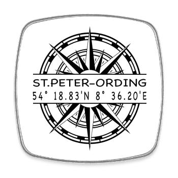 St Peter Ording - Viereckiger Kühlschrankmagnet - Weiß - Vorne