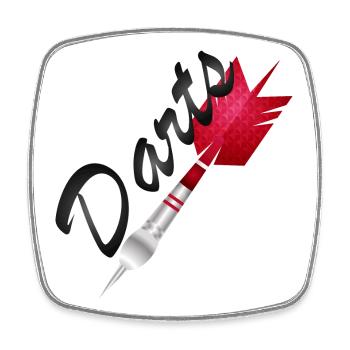 einzelner roter Dartpfeil mit Darts Typografie - Viereckiger Kühlschrankmagnet - Weiß - Vorne