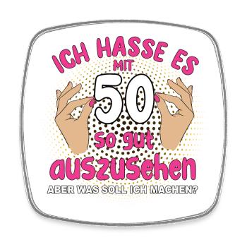 50. Geburtstag Frau funny Sprüche fünfziger - Viereckiger Kühlschrankmagnet - Weiß - Vorne