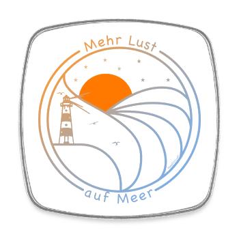 Leuchtturm bei rauer See, mehr Lust auf Meer - Viereckiger Kühlschrankmagnet - Weiß - Vorne