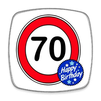 70th Birthday , 70 , Happy Birthday (25) - Square fridge magnet - white - Front