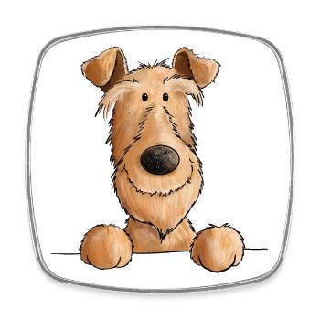 Irish Terrier Dog I Dog breed - Square fridge magnet - white - Front