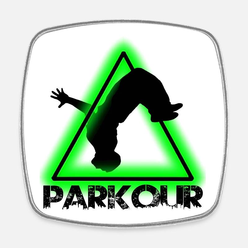 Parkour - Viereckiger Kühlschrankmagnet - Weiß