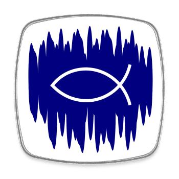 Jesusfisch Ichthys Fisch Fische - Viereckiger Kühlschrankmagnet - Weiß - Vorne