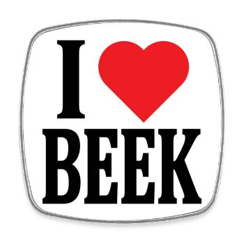 t-shirt J’adore Beek Nederland idée cadeau - Magnet carré - blanc - Devant