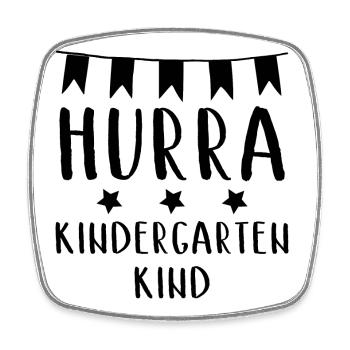 Hurra Kindergartenkind - Viereckiger Kühlschrankmagnet - Weiß - Vorne