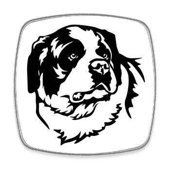 St. Bernard's Head - Square fridge magnet - white - Front