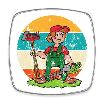 Garten Gärtner Gartenarbeit Gärtnern Hobbygärtner - Viereckiger Kühlschrankmagnet - Weiß - Vorne