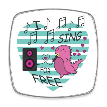 Ich Singe kostenlos - Viereckiger Kühlschrankmagnet - Weiß - Vorne