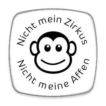 Nicht Mein Zirkus nicht meine Affen - Viereckiger Kühlschrankmagnet - Weiß - Vorne